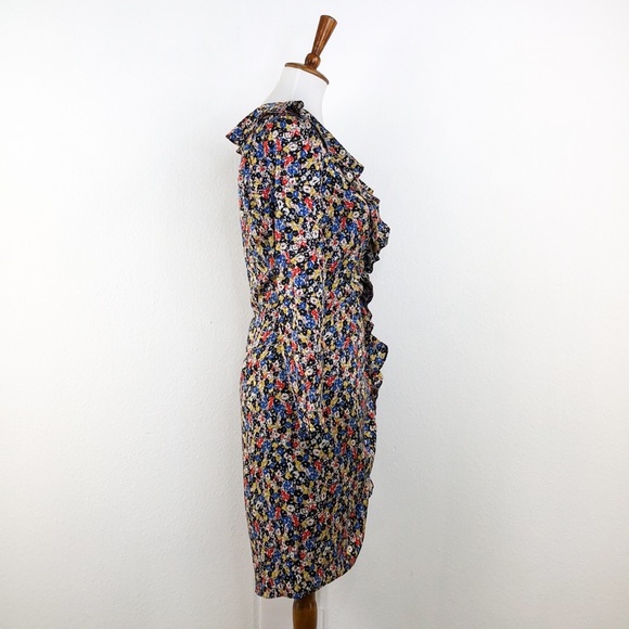 Veronica Beard Minna Floral Ruffled Silk Dress - Picture 6 of 12